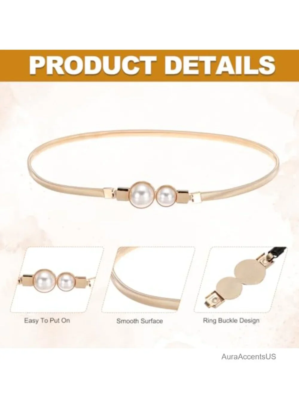 Adjustable Thin Metal Elastic Skinny Belt for Women Dress Formal Jeans